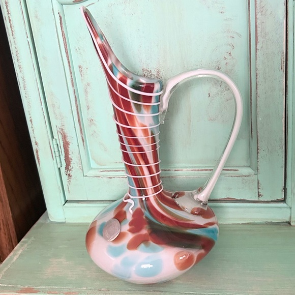 Cristales de Chihuahua Hand Blown Glass Pitcher Carafe Made in Mexico - Picture 3 of 11